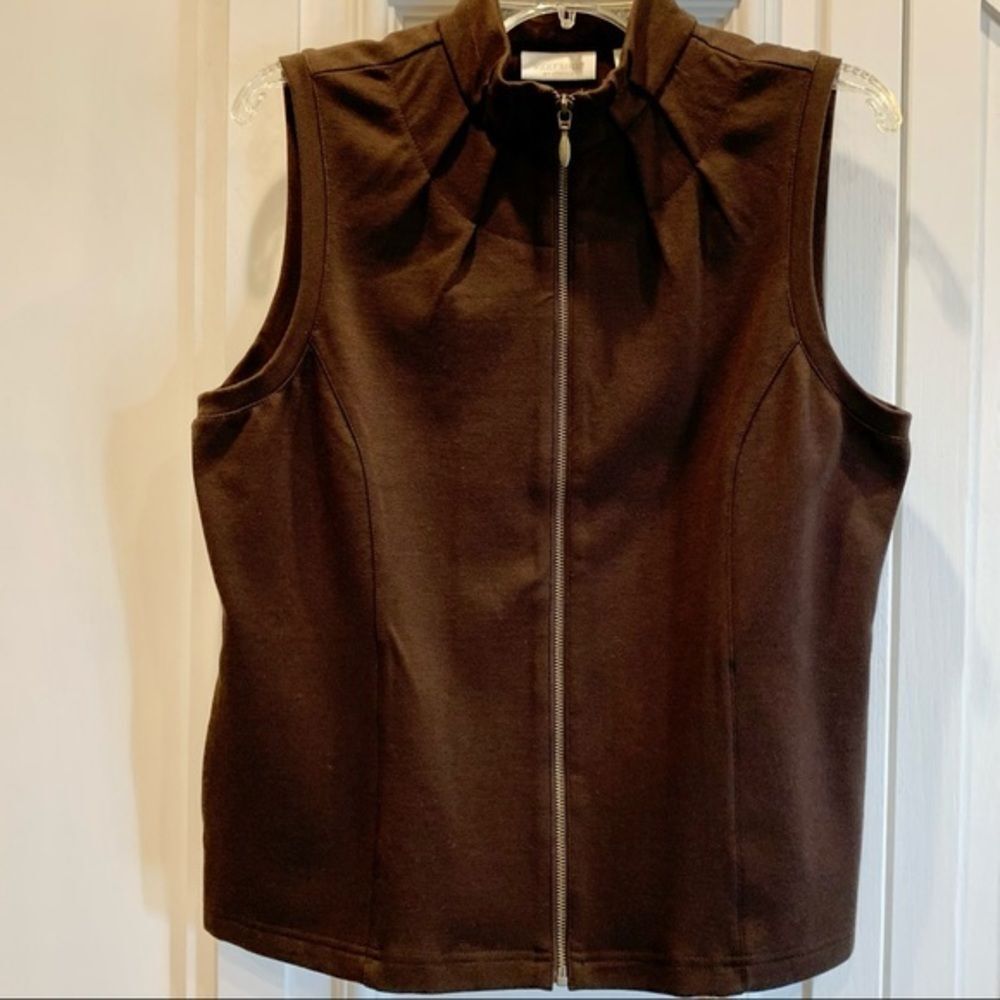 NWOT Weekend’s by‎ Chico’s Dark Brown Vest 1
